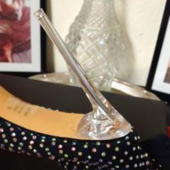 Fashion Nova Rhinestone Booties w/ Clear Heel (Color Available: Black) - Picture 12 of 16